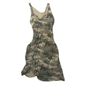 OLD NAVY Women XL Distressed Camouflage Print Tank Dress Knot Front Casual